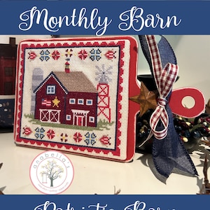 PDF Anabella's Needleart JULI Patriottische SCHUUR Kruissteekpatroon ~ zomerkruissteek ~ schuurkruissteek ~ Anabella's kruissteek