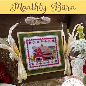 PDF Anabella's Needleart AUGUST BARN Cross Stitch Pattern ~ Summer Cross Stitch ~ Barn Cross Stitch ~ Anabella's Cross Stitch