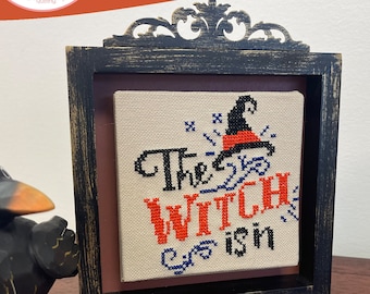 Anabella's Needleart Halloween Simple Smalls™ ~ The WITCH Is IN Cross Stitch Pattern ~  Halloween Cross Stitch