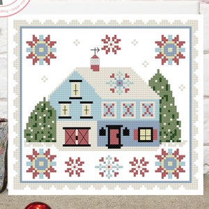 PDF Anabella's Needleart JANUARI BARN Kruissteekpatroon ~ pdf Cross Stitch ~ Anabella's Cross Stitch ~ Anabella's Barn Cross Stitch-serie
