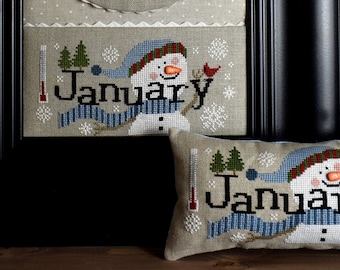 When I THINK of JANUARY PDF Cross Stitch Pattern by Puntini Puntini - Immediate Download pdf file