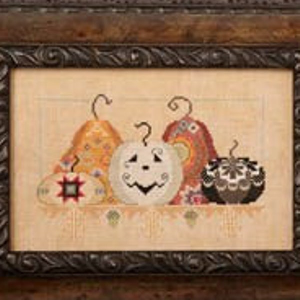 Cross Eyed Cricket PLAYING WITH JAX Cross Stitch Pattern ~ Halloween Cross Stitch