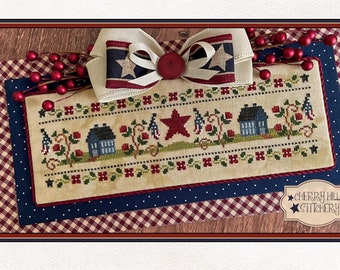 Cherry Hill Stitchery BLUE House NEIGHBORHOOD Cross Stitch Pattern  - PDF Cross Stitch Pattern