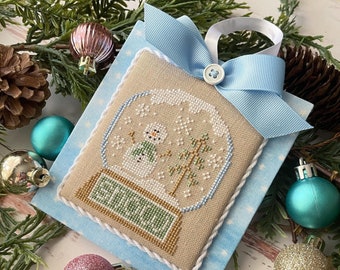 Country Cottage Needleworks Pastel Ornaments #4 Snow Globe  Cross Stitch Pattern  -  Pastel Ornaments  Series
