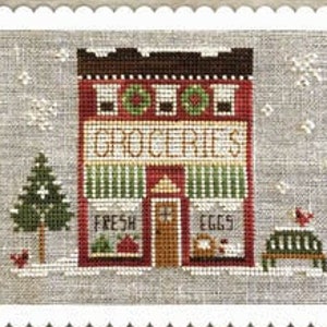 Little House Needleworks Hometown Holiday GROCERY STORE - #22  Cross Stitch Pattern