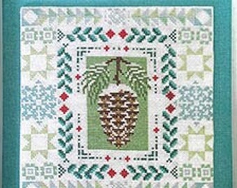 Robin Pickens Winter Pine Cone Cross Stitch pattern ~ Robin Pickens Cross Stitch ~ Anabella's ~ New Cross Stitch