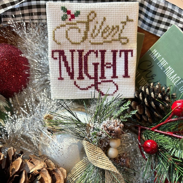 PDF Anabella's Needleart A Classic Christmas SILENT NIGHT ~ Christmas Cross Stitch ~ Anabella's Cross Stitch ~  Cross Stitch pdf
