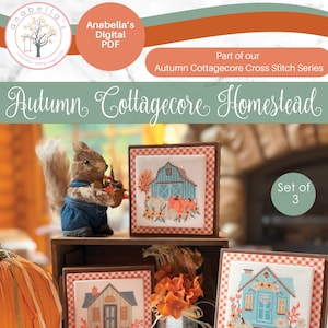 Digital Cross Stitch ~ Autumn Cottagecore Homestead Cross Stitch Pattern ~ Cottagecore Cross Stitch - PDF Cross Stitch ~ Anabella&#39;s