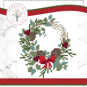 PDF Anabella&#39;s Needleart Christmas Wreath Cross Stitch Pattern ~ Winter Cross Stitch ~ Anabella&#39;s Cross Stitch ~ Christmas Cross Stitch~ PDF