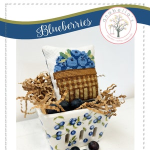 PDF Anabella's Needleart Berry Sweet  BellaBitties™ BLUEBERRIES Cross Stitch Pattern  - New Cross Stitch - Instant Download pdf