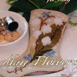 Blackbird Designs Three Stockings MAY FLOWERS Cross Stitch Pattern