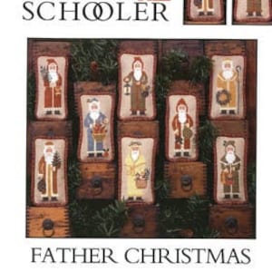 The Prairie Schooler FATHER CHRISTMAS Cross Stitch Pattern - Christmas Cross Stitch Pattern bild 1