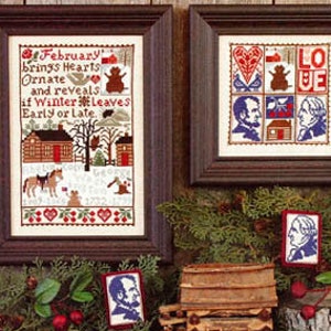 The Prairie Schooler FEBRUARY Cross Stitch Pattern ~ Winter Cross Stitch