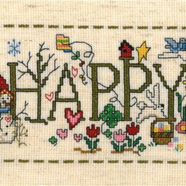 Imaginating HAPPY EVERYTHING Cross Stitch PATTERN