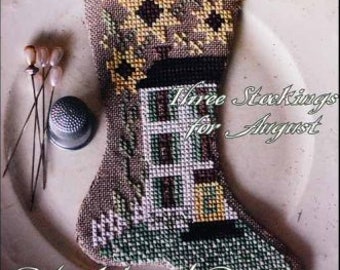 Blackbird Designs Three Stockings SWEET AUGUST Cross Stitch Pattern