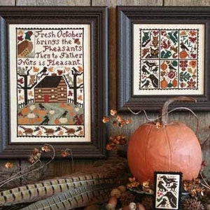 The Prairie Schooler OCTOBER Cross Stitch Pattern - Autumn Cross Stitch - Prairie Schooler Cross Stitch ~ Anabella&#39;s