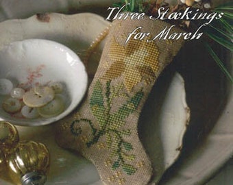 Blackbird Designs Three Stockings  MARCH Of THE DAFFODILS Cross Stitch Pattern