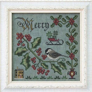 Cottage Garden Samplings MERRY & BRIGHT Cross Stitch Pattern ~ Part 2 ~ Christmas Cross Stitch ~ Songbird Garden Series