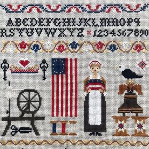 Twin Peak Primitives BETSY ROSS SAMPLER Cross Stitch Pattern Etsy