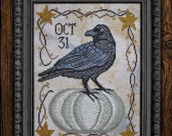 Cottage Garden Samplings OCT 31 Cross Stitch Pattern - Time For All Seasons Series #10