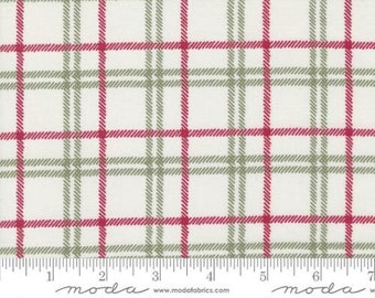 Christmas Eve Snow Yuletide Plaid Fabric by the Yard ~ Lella Boutique for Moda Fabrics  ~ Fabric by Half Yard ~  New Christmas Quilt Fabric