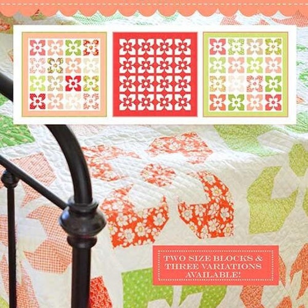 Fig Tree Quilts PLUMERIA  Quilt Pattern ~ New Quilt Patterns ~ Joanna Figueroa Quilts  ~ Jelly Jam Quilt Patterns ~ Anabella's