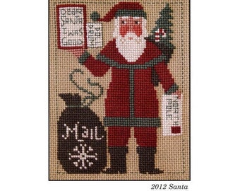 PRAIRIE SCHOOLER SANTA 2012 Cross Stitch Pattern - Christmas Cross Stitch Pattern