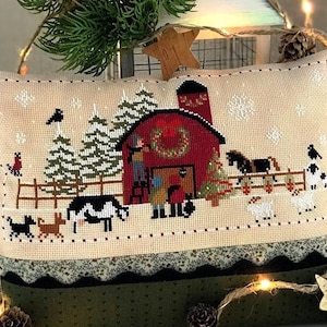 Twin Peak Primitives CHRISTMAS PREPARATION At The BARN Cross Stitch Pattern - Christmas Cross Stitch