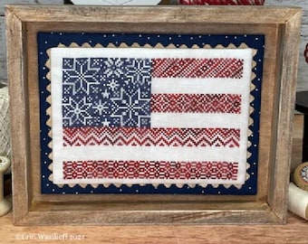 2024 Nashville Needlework Market - Erin Elizabeth Designs American Flag  Cross Stitch Chart -~ Anabella's