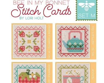 Lori Holt of Bee in My Bonnet STITCH CARDS SET M - Cross Stitch Pattern ~ Lori Holt Cross Stitch