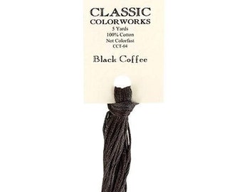 Classic Colorworks Embroidery Floss BLACK COFFEE ~  5 Yard Skeins Cross Stitch Floss