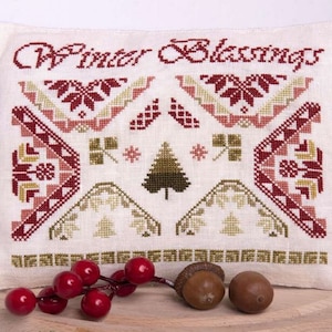 Samplers Primitives Winter Blessings PDF Cross Stitch Pattern  ~ Instant Download ~ Winter Cross Stitch pdf