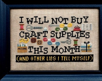 Puntini Puntini CRAFT Supplies and Other Lies Cross Stitch Pattern - Puntini Puntini Cross Stitch