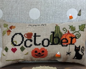 Puntini Puntini WHEN I THINK Of OCTOBER Cross Stitch Pattern  - Fall 2021 Needlework Expo