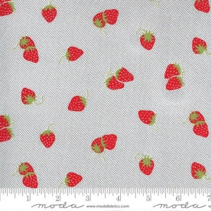 Sunday Stroll by Bonnie & Camille for Moda Fabrics –Grey Strawberries Yardage - MODA FABRIC