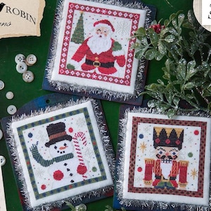 Cross Stitch ~ Christmas Square Cross Stitch Chart ~ Little Robin Designs ~ Cross Stitch Pattern ~  Christmas Cross Stitch