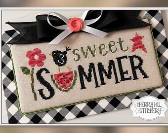 PDF Cherry Hill Studio SWEET SUMMER  Cross Stitch Pattern ~ Summer Cross Stitch ~ New Cross Stitch