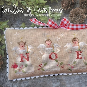 NEW! Brenda Gervais With Thy Needle & Thread CANDLES of CHRISTMAS Cross Stitch Pattern ~  Christmas Cross Stitch ~ Anabella's Cross Stitch