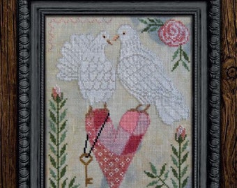 Cottage Garden Samplings LOVE IS In The AIR Cross Stitch Pattern - New! #2 Time for All Seasons Series!