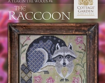 Cottage Garden Samplings A Year In The Woods THE RACCOON #4 Cross Stitch Pattern ~  New 12 Part Series  - Cross Stitch Series