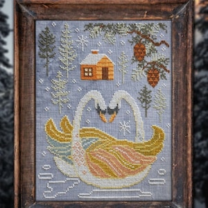Cottage Garden Samplings A Year In The Woods THE SWANS #2 Cross Stitch Pattern ~  NEW 12 Part Series  - Cross Stitch Series