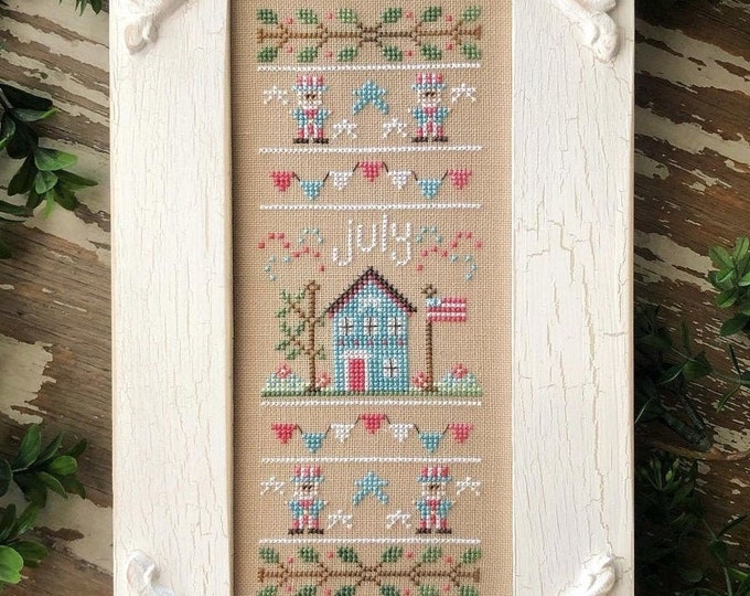Country Cottage Needleworks Sampler Of The Month July Etsy