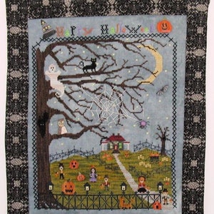 2023 Nashville Needlework Market ~ Praiseworthy Stitches Haunted Hillside Farm Cross Stitch Pattern ~ Halloween Cross Stitch