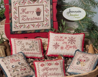 Jeannette Douglas Designs ~ CHRISTMAS CHEER Cross Stitch Pattern ~ Christmas Cross Stitch