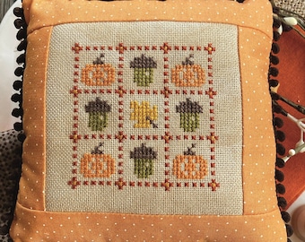 Primrose Cottage Stitches NOVEMBER  NINE PATCH Cross Stitch Pattern ~ New Cross Stitch