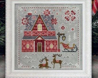 Cottage Garden Samplings  Fabulous House Series Chart #1 SANTA'S HOUSE ~ Cross Stitch Pattern - Christmas Cross  Stitch Pattern