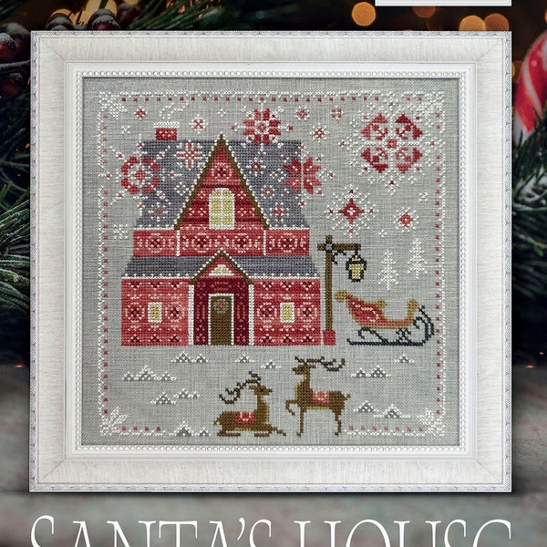 Cottage Garden Samplings  Fabulous House Series Chart #1 SANTA'S HOUSE ~ Cross Stitch Pattern - Christmas Cross  Stitch Pattern