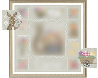 TINY MODERNIST Center /& Border ONLY Spring Blessings #1 counted cross stitch patterns at thecottageneedle.com
