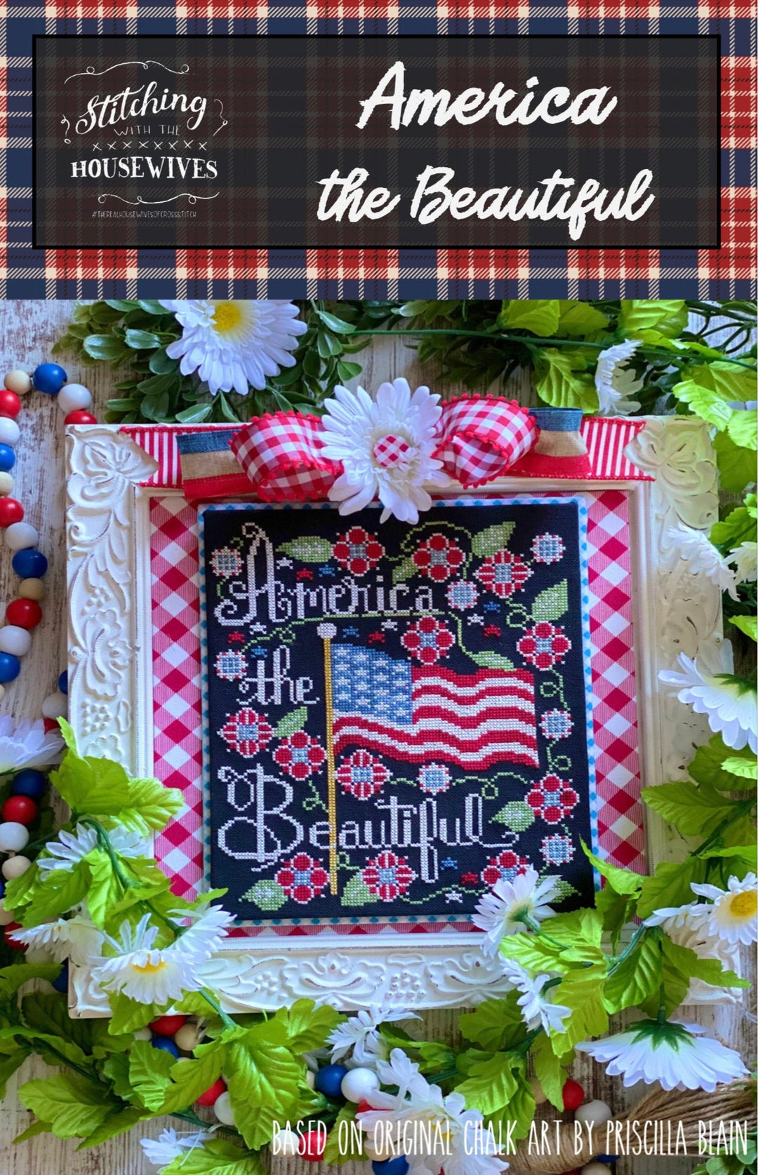 Stitching With the Housewives AMERICA the BEAUTIFUL Cross Etsy