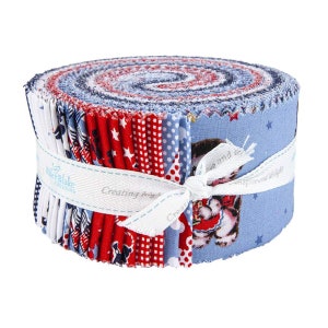 Set Sail America ROLIE POLIE  2.5&quot; fabric Strips by Lindsay Wilkes for Riley Blake Designs ~ Precut Fabric ~ Anabella&#39;s Quilt Shop
